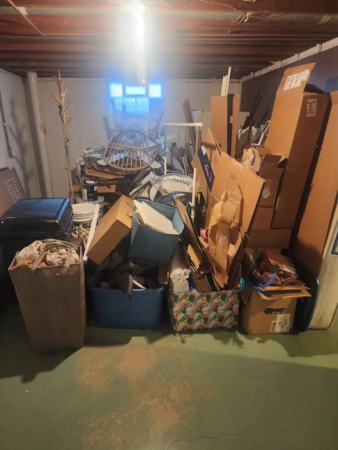 Roll-off dumpster container at job site for 6 Yard Dumpster Rental in Port Royal